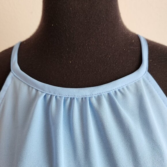 Papaya Light Blue Halter Neck Tank Top Blouse Small - Picture 3 of 6
